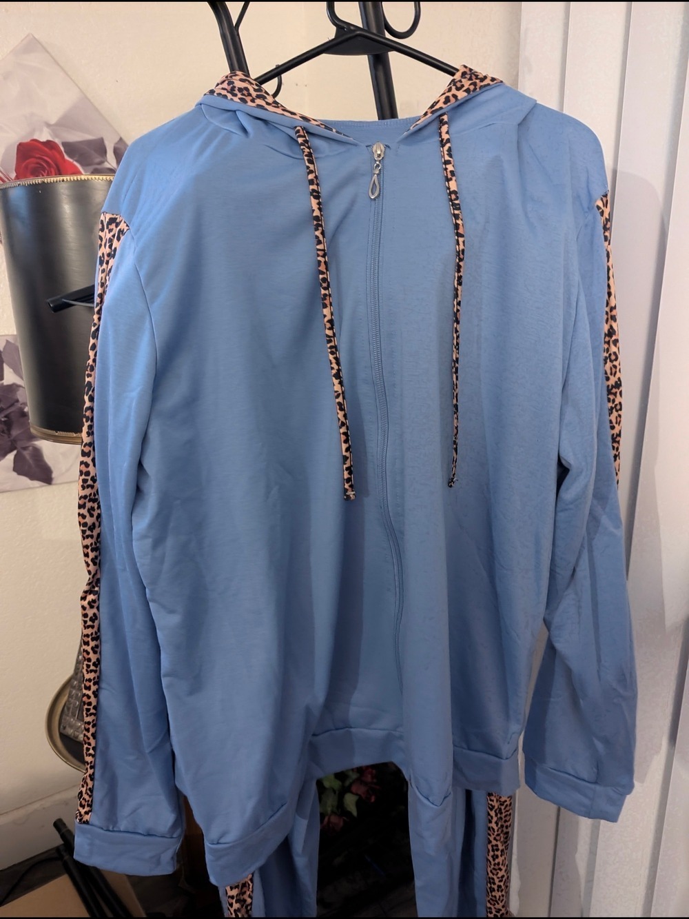 Light Blue Tracksuit Set Leopard Print Hoodie & Joggers 4XL. NWOT - Picture 8 of 16
